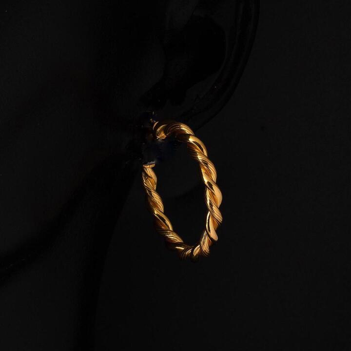 22 Ayar Altın 2,5 cm. Burma Küpe - 2