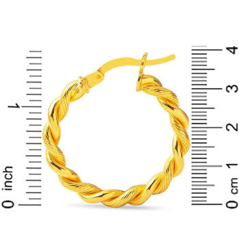 22 Ayar Altın 2,5 cm. Burma Küpe - 5