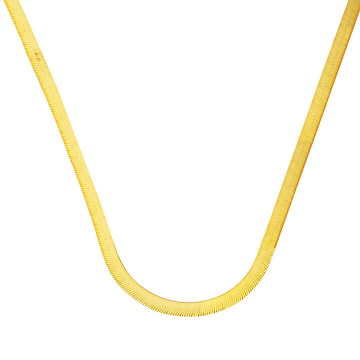 22 Ayar Altın 45 cm. Ezme Zincir Kolye 4mm Enli - 1