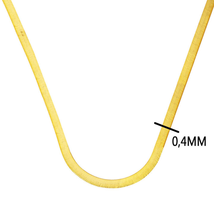 22 Ayar Altın 45 cm. Ezme Zincir Kolye 4mm Enli - 5