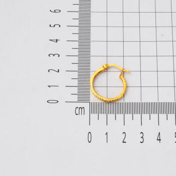22 Ayar Kalemli Altın Halka Küpe 2,5 cm. Çaplı - 6