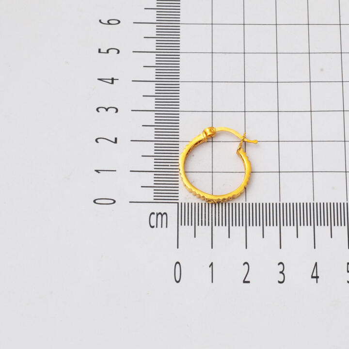22 Ayar Kalemli Altın Halka Küpe 2,5 cm. Çaplı - 6