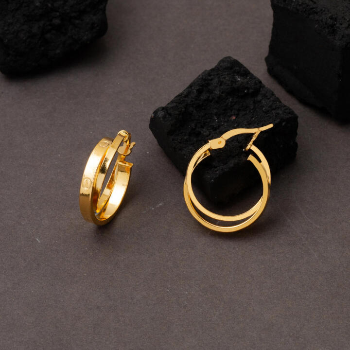Kartiyer Model 22 Ayar Halka Küpe 2.5cm Çaplı - 4