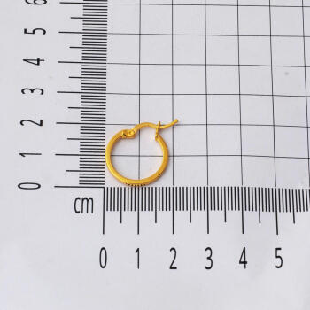 Klasik 22 Ayar 2 cm. Çaplı Halka Altın Küpe - 5
